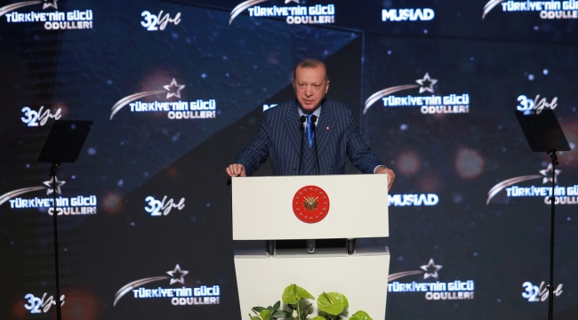 Erdoğan’a “MÜSİAD Türkiye’nin Gücü Özel Ödülü” 